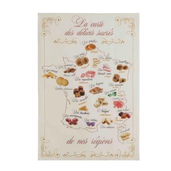 Geschirrtuch Carte Gourmande 100 % Leinen Coucke 