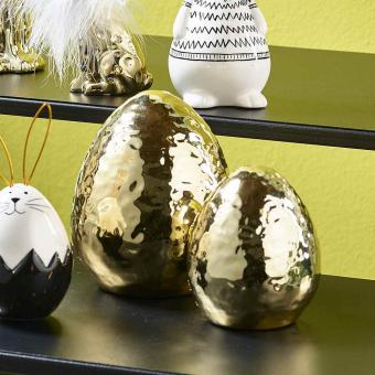 Ei gold Keramik, Ostern Deko Frühling ,2 Grössen 