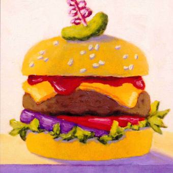 20 Servietten, Serviettentechnik RJGs Cheeseburger,  33x33 PPD 