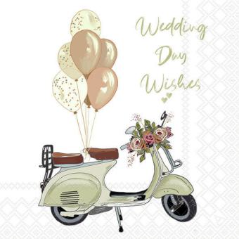 20 Servietten Wedding day wishes Hochzeit  33x33,Ambiente 