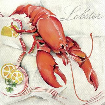 20 Servietten Finest lobster Hummer  33x33,Ambiente 