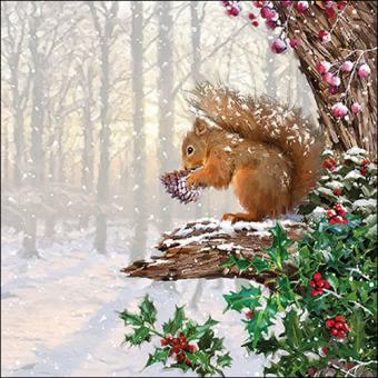 20 Servietten Squirrel in tree     33x33,Ambiente 