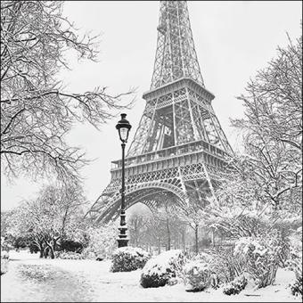 20 Servietten Winter in Paris  33x33,Ambiente 