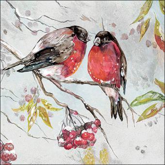 20 Servietten  Birds on branch  33x33,Ambiente 