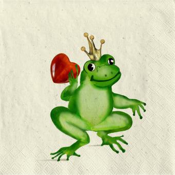 20 Servietten Frog prince Froschkönig, Fasana 33x33 
