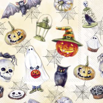 20 Servietten,  HAPPY HALLOWEEN IHR, 33x33 