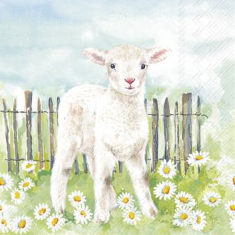 20 Servietten, LAMB IN THE MEADOW Ostern  IHR, 33x33 