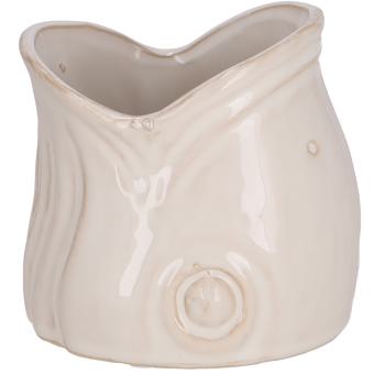 Keramik Kübel Fischkopf "Ägäis" 11 x 10 x 10,5 cm, creme weiß Vosteen 