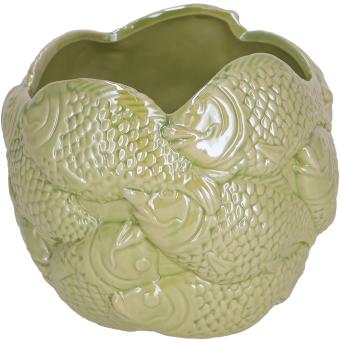 Keramik Kübel Fisch "Mirinda" 13 x 11, grün Vosteen 