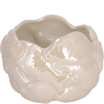 Keramik Kübel Fisch "Mirinda" 17 x 12 cm, creme weiß Vosteen 