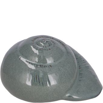 Keramik Muschel Merle blau grau 9 x 6,5 cm  maritim Nord Stil Vosteen 