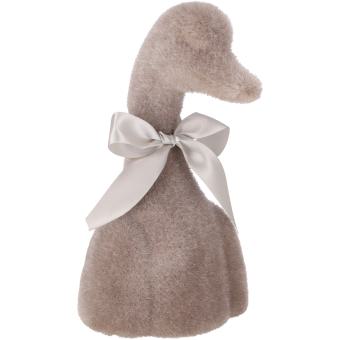 Gans Tasko taupe Velours Samtoptik 25 cm 