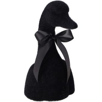 Gans Tasko schwarz Velours Samtoptik 25 cm 