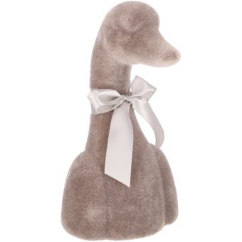 Gans Tasko taupe Velours Samtoptik 35 cm 