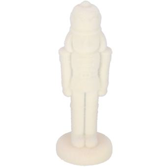 Nussknacker creme weiß Velours Samtoptik 30 cm 