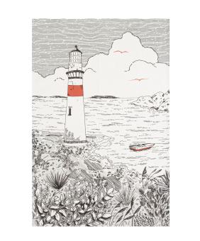 Geschirrtuch  Halbleinen, Leuchtturm PHARE GRIS Coucke 