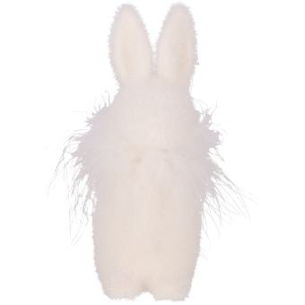 Kleiner Hase Stuppsi weiß Samtoptik Ostern Osterdeko 15 cm Vosteen 