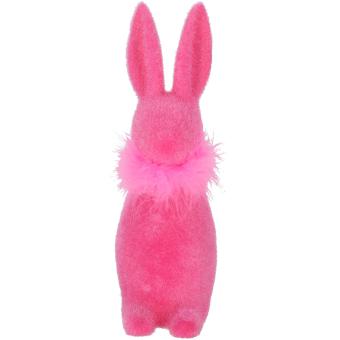 XL Hase Stuppsi rosa Samtoptik Ostern Osterdeko 41 cm Vosteen 