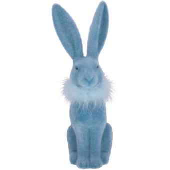 Großer Hase Tippsi blau Samtoptik Ostern Osterdeko 43 cm Vosteen 