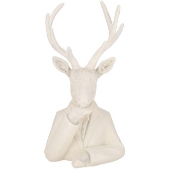 Hirschkopf Gion matt creme 31 cm Vosteen 