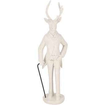 Hirsch Rentier mit Gehstock Gion matt creme 44 cm Vosteen 