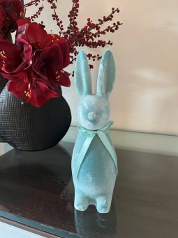 Stuppsi Hase türkis blau Velours Samtoptik 30 cm 