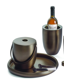 Philippi Design HEMINGWAY Weinkühler Eiseimer Tablett Edelstahl doppelwandig 