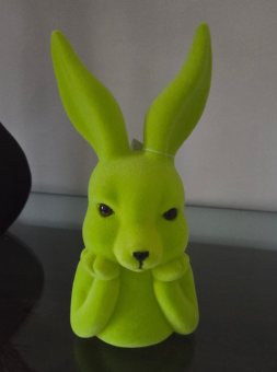 XL Hase Büste denkend grün Samtoptik Ostern Osterdeko 30 cm 