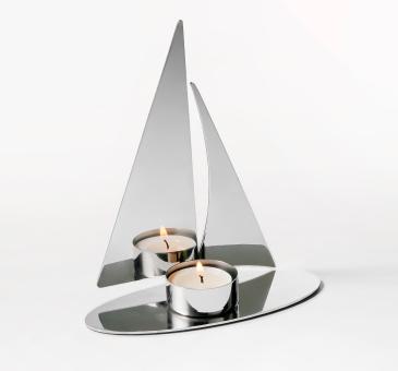 Philippi Design REGATTA Teelichthalter Segelschiff Edelstahl 
