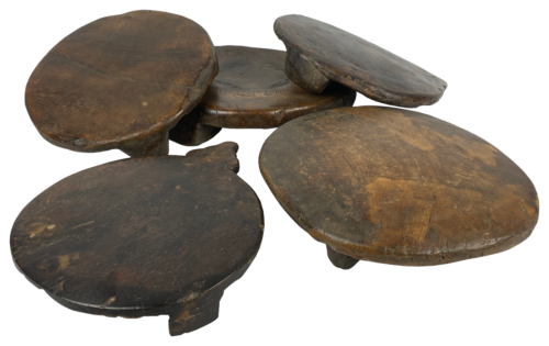 Antiker Untersetzer auf Füßen Tablett Teller Altholz Holz dunkel 